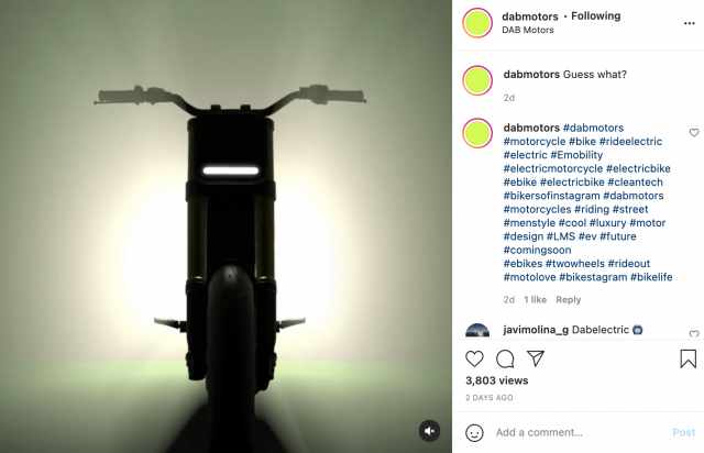 dab motors instagram electric motorcycle