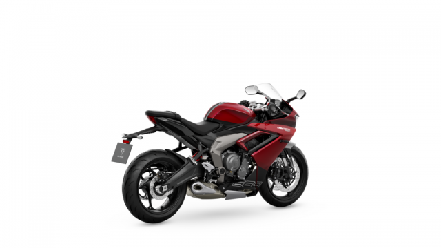 The Triumph Daytona 660 finished in Carnival Red