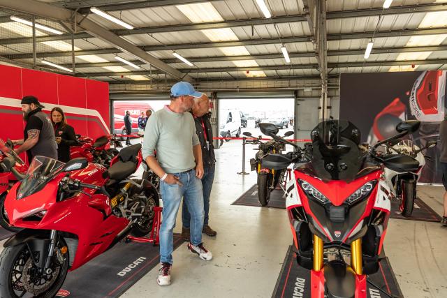 a garage full of Ducati motorcyles