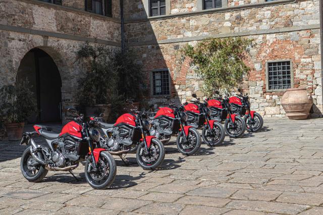 A row of Ducati Monsters. - Ducati Media.