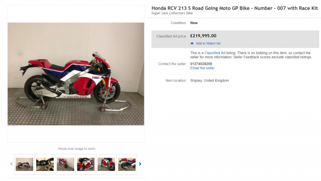 Rare Honda RCV 213 V-S for sale on eBay
