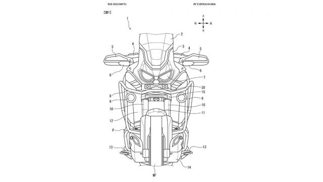 Honda Africa Twin front camera patent. - Motorrad