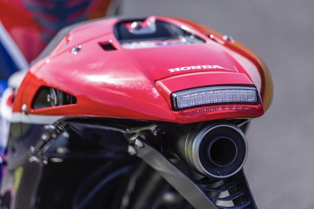 The exhaust system on the RC213V-S