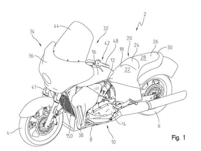 Indian Motorcycle liquid cooled tourer patents