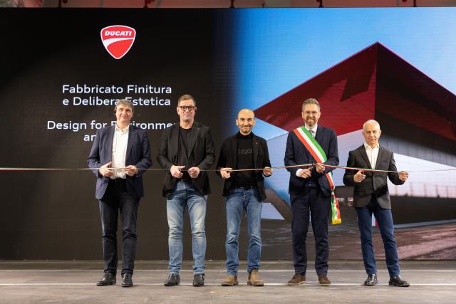 Ducati and Audi executives, Bolgona Mayor, at Ducati Finitura e Delibera Estetica bulding opening. - Ducati