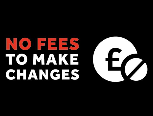No fee to make changes