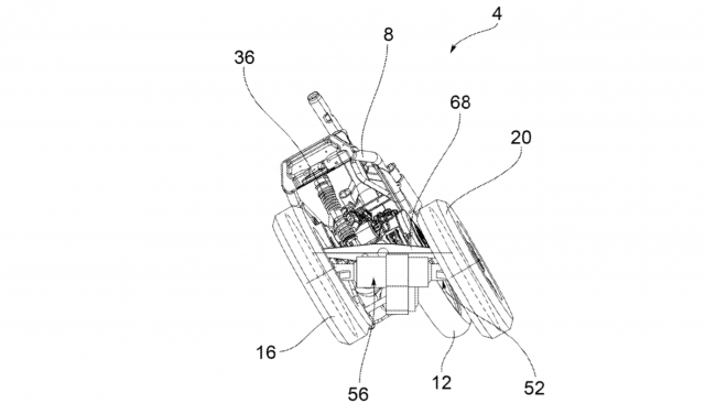 Piaggio three-wheel patent