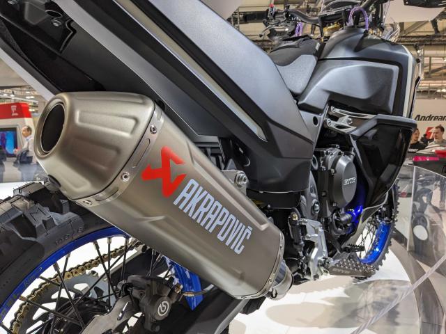 An Akrapovic exhaust on an motorcycle