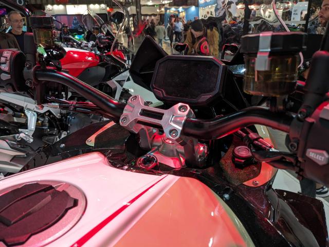 The cockpit of a motorcycle