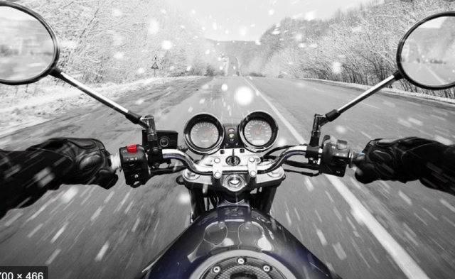 Winter motorcycle.