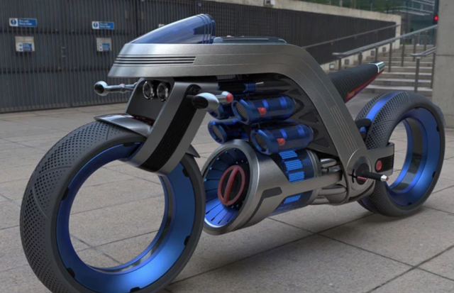 Dyson inspired electric motorcycle concept 