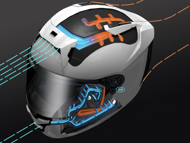 The ventilation system of the X-SPR motorcycle helmet