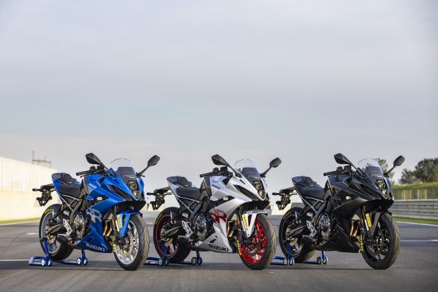 The three colours available for the GSX-8R