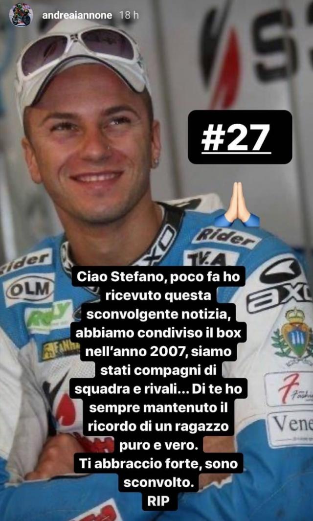 Andrea Iannone tribute to Stefano Bianco