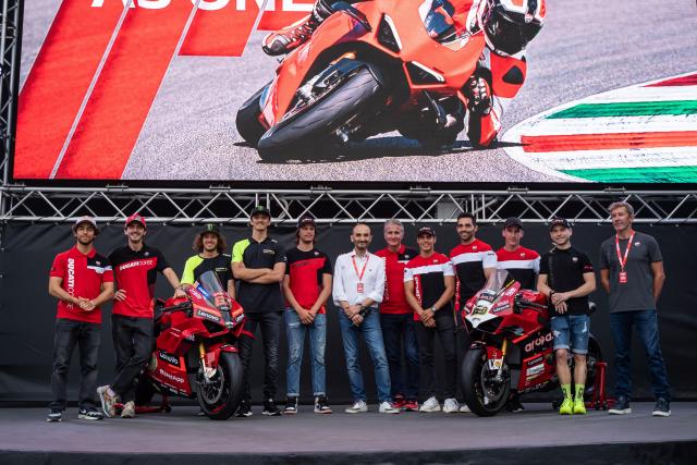 Ducati's World Championship rider and Claudio Domenicali at WDW 2022 press conference
