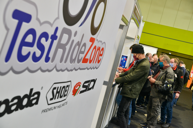 Motorcycle Live 2021 Test Ride Zone booth. - Motorcycle Live