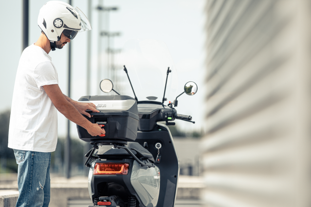 Givi top box on electric scooter