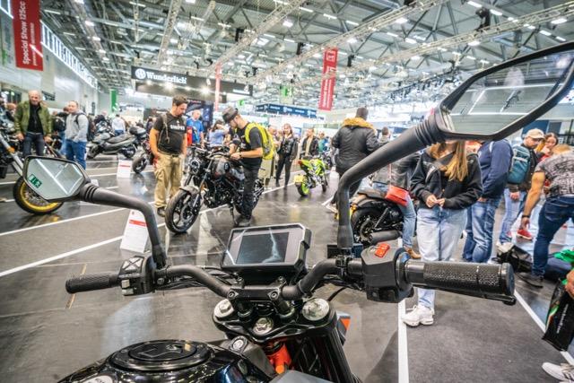 a motorcycle at a bike show