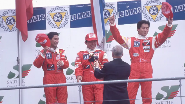 Kunimitsu Takahashi, 1995 Le Mans podium.