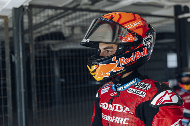 Marc Marquez in Shoei X-SPR Pro helmet. - Shoei