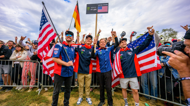 Eli Tomac, Chase Sexton, Justin Cooper and Roger de Coster at 2022 Motocross of Nations.