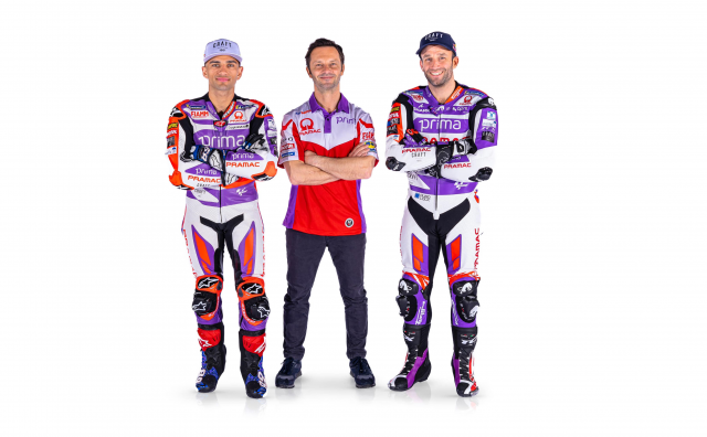 Jorge Martin, Gino Borsoi, Johann Zarco, 2023 Pramac Racing MotoGP team launch.