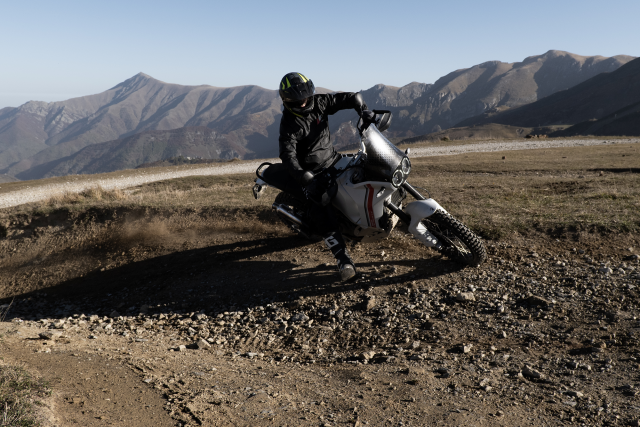 Ducati DesertX with Zard Sabbia slip-on