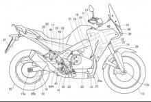 Honda XL750 Transalp patent drawing. - Motociclismo