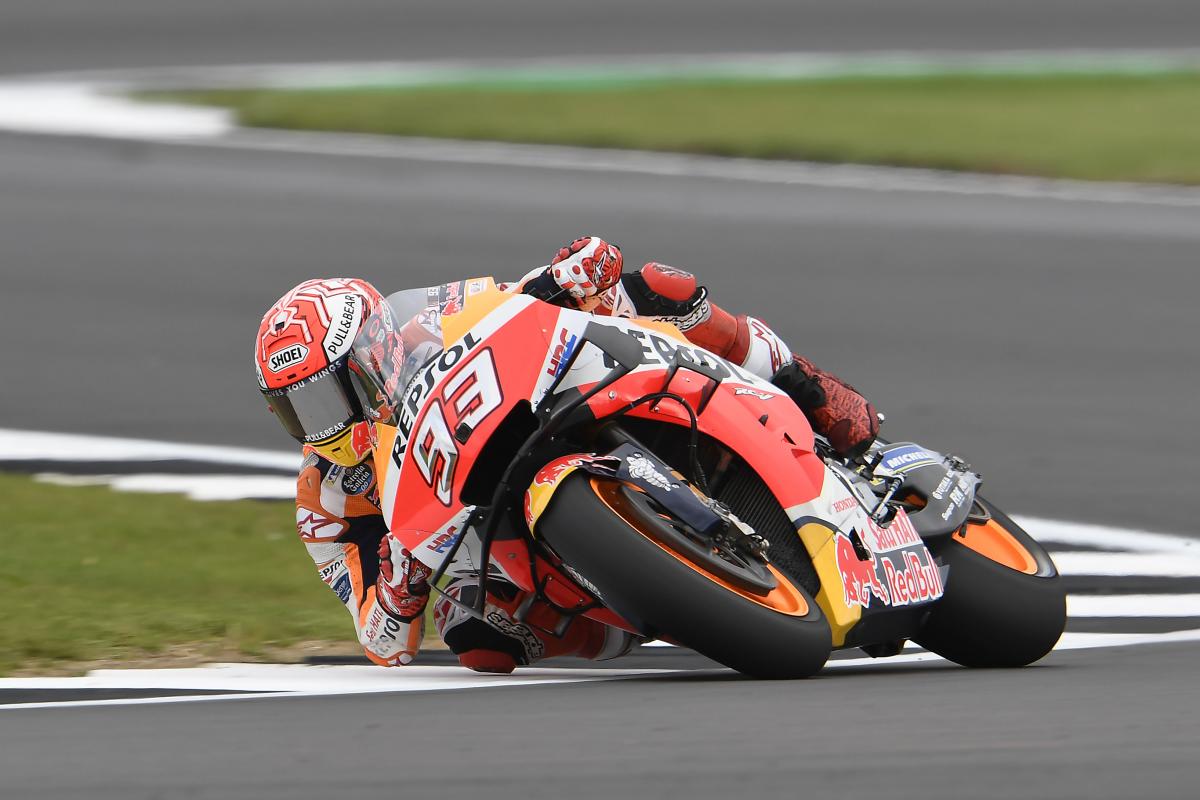 Marquez fastest on Friday at Silverstone as Quartararo Visordown