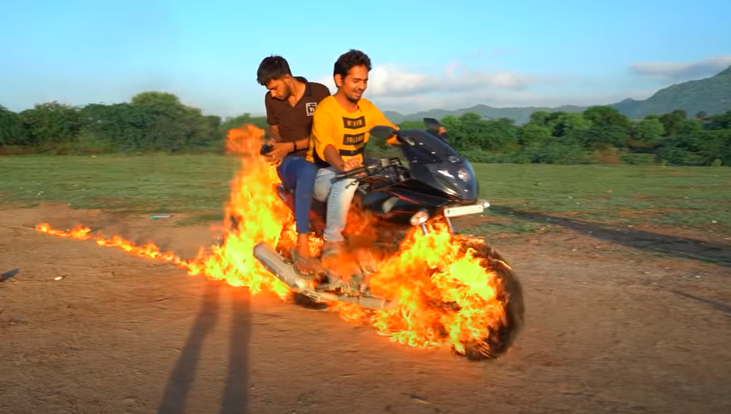 YouTuber imitates Ghost Rider, shouldn't have tried t... | Visordown