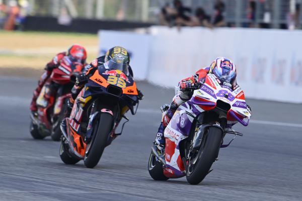 Jorge Martin, Brad Binder, Francesco Bagnaia, 2023 MotoGP Thai Grand Prix. - Gold and Goose