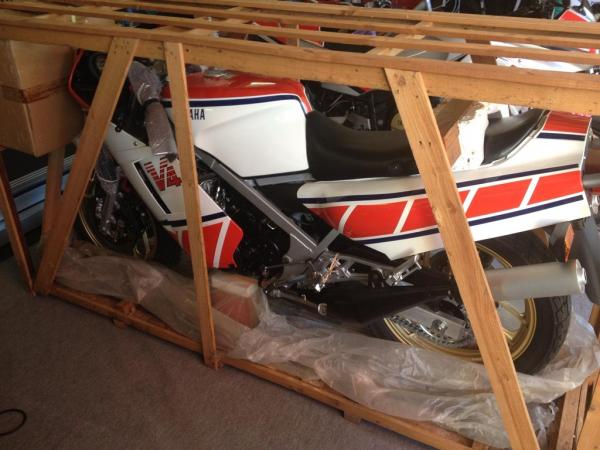 Zero-mile, still crated Yamaha RZ500N for sale