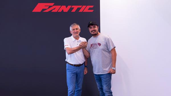 Fantic CEO Mariano Roman with VR46 team director Alessio Salucci. - Fantic