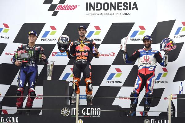 Indonesia MotoGP podium 2022.