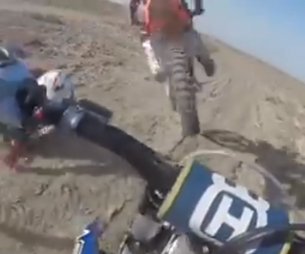 Watch: Enduro rider's incredibly close call