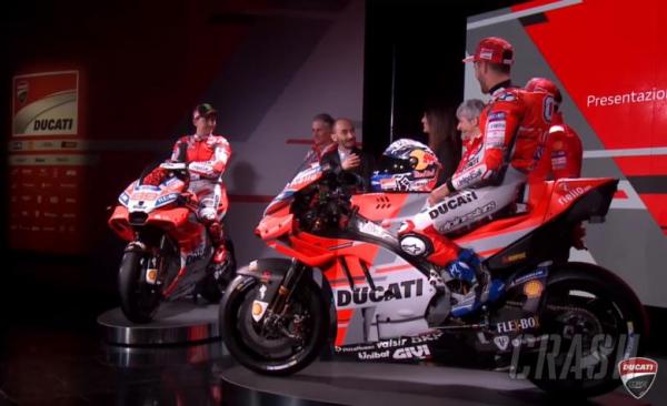 MotoGP: Ducati reveals red, white and grey Desmosedici at 2018 team launch