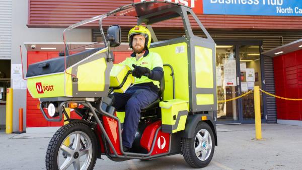 electric kyburz trike to take over aussie postal service duty