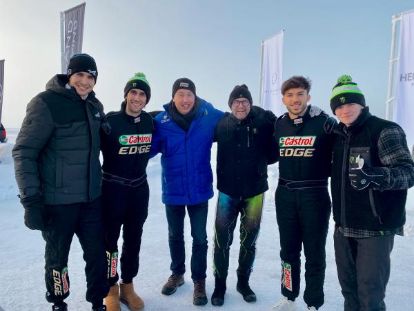 Alex Rins, Esteban Ocon, Pierre Gasly, Oliver &amp; Petter Solberg in Lapland.