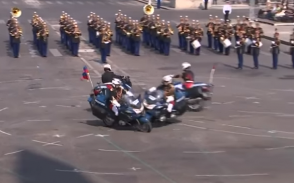 French Gendarmerie riders fluff Bastille Day parade