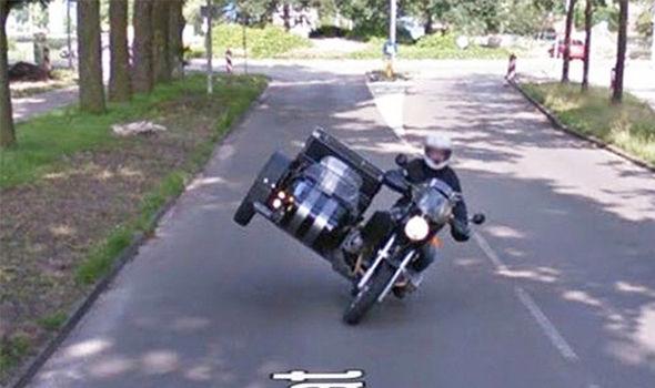 Google Maps Street View sidecar stunt