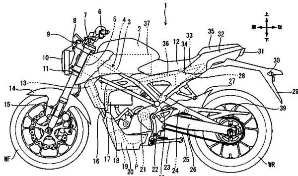 Honda CB125R electric motorcycle patents
