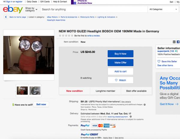How to sell motorbike headlights on eBay