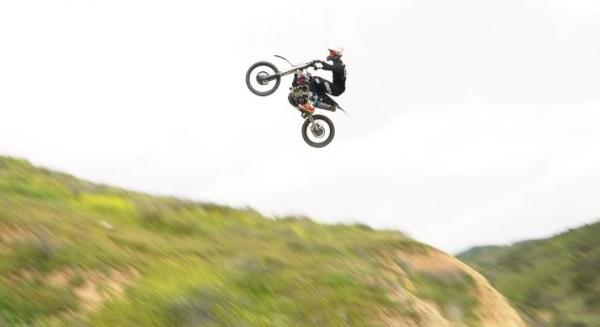 Brian Deegan gets some serious air while free riding on his dirtbike
