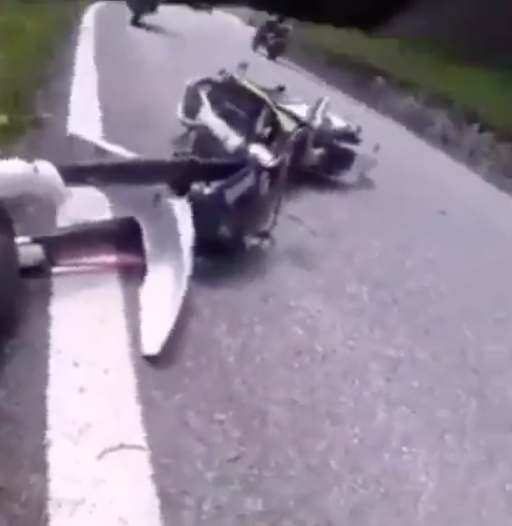 VIDEO: Two riders collide on bend