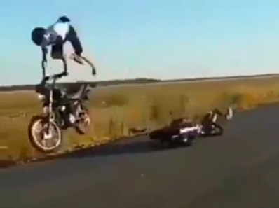Stunt fail sends rider flying