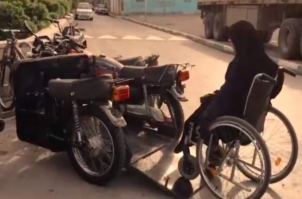 Disabled Iranian woman built her own motorbike