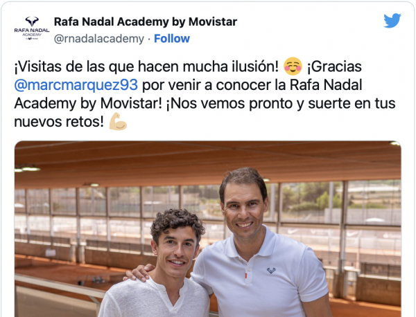 Marc Marquez and tennis star Rafa Nadal