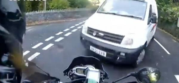 Shocking crash caught on helmet camera