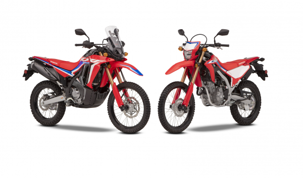 the Honda CRF300L and CRF300 Rally in a studio