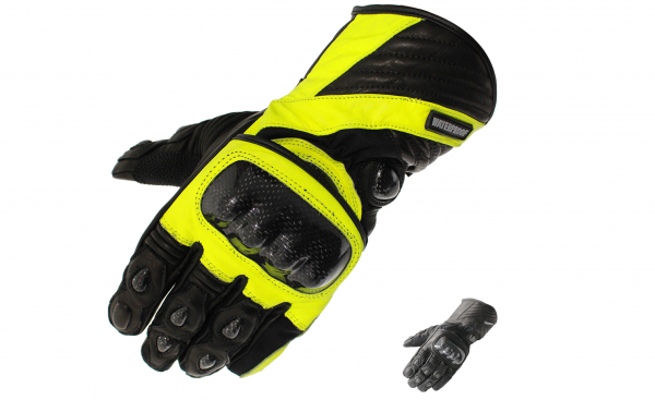 Black Element Thermal Leather Motorcycle Gloves